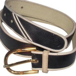 Vintage Early Gucci Navy Blue & White Oval Gold